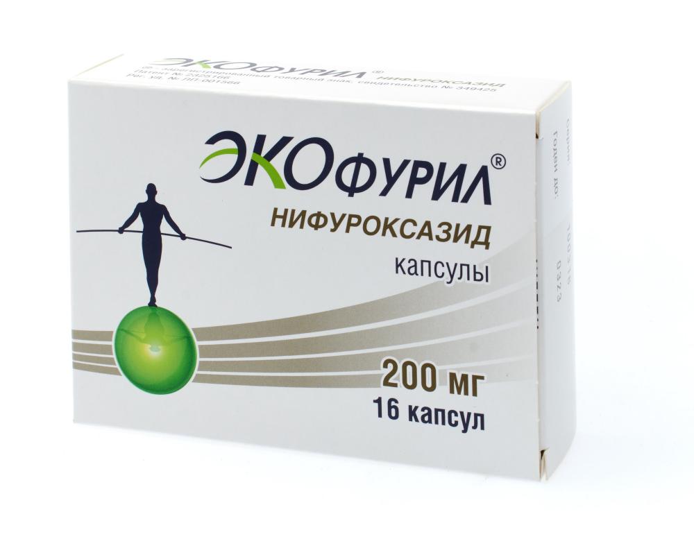 Экофурил капсулы 200мг №16 купить в Москве по цене от 359 рублей