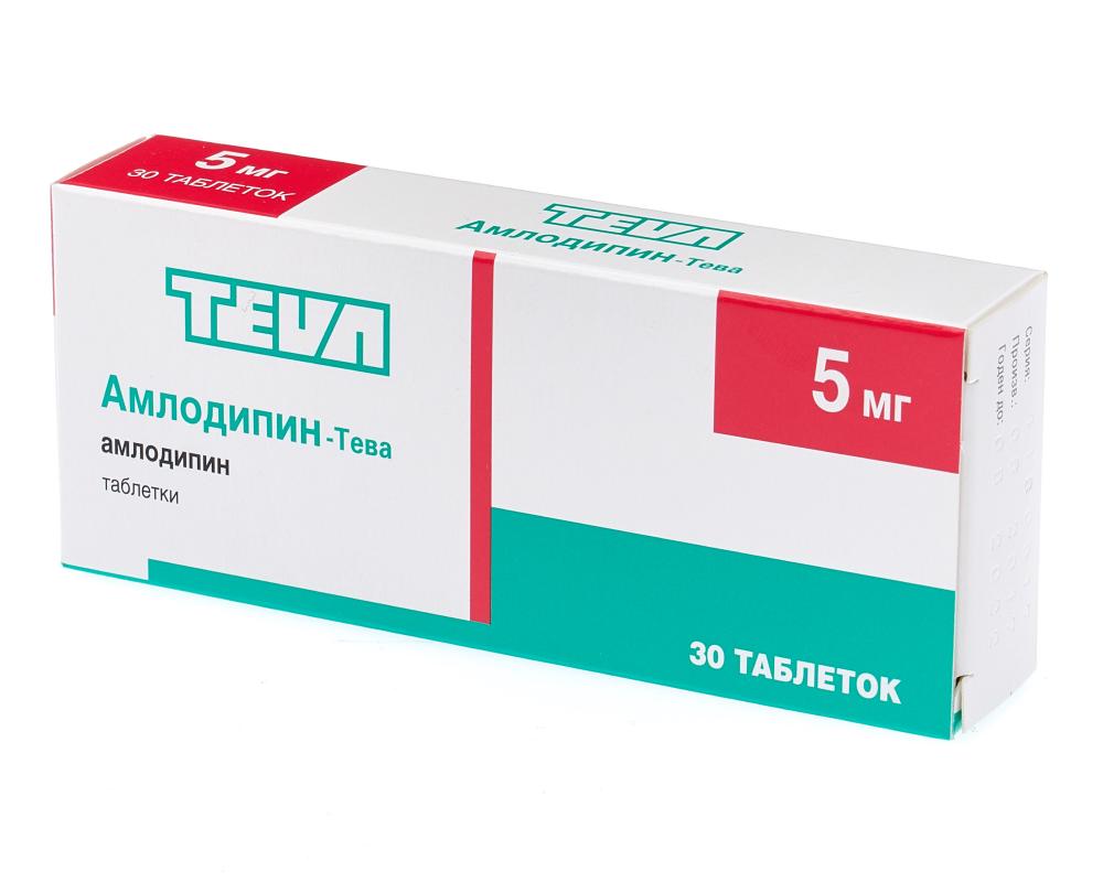 Амлодипин Тева таблетки 5мг №30  в Черноголовке по цене от 168.5 .