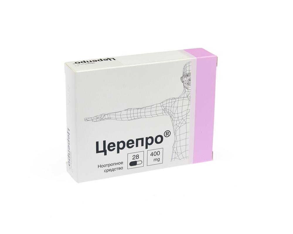 Церепро от чего. Церепро 400 56 капсул. Церепро капс. 400мг №28церепро капс. 400мг №28. Церепро производитель. Церепро МНН.