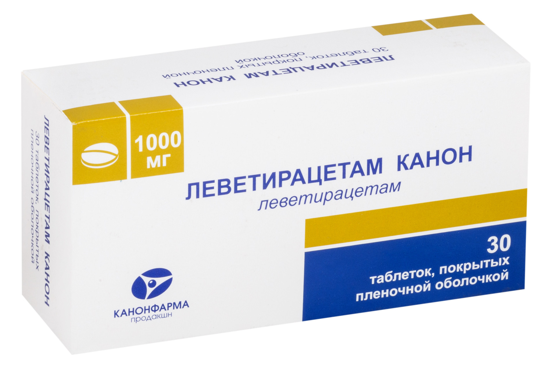 Леветирацетам Канон таблетки 1000мг №30   по цене от 735 .