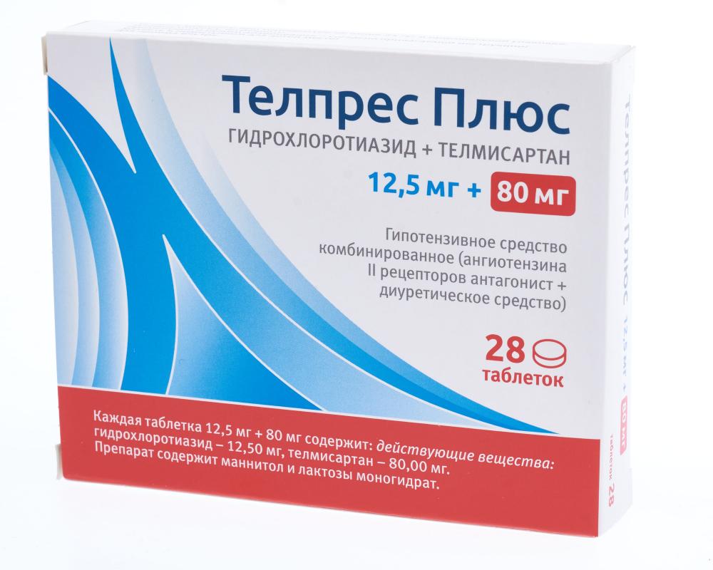 Телпрес Плюс таблетки 12,5мг+80мг №28   по цене от 486 рублей