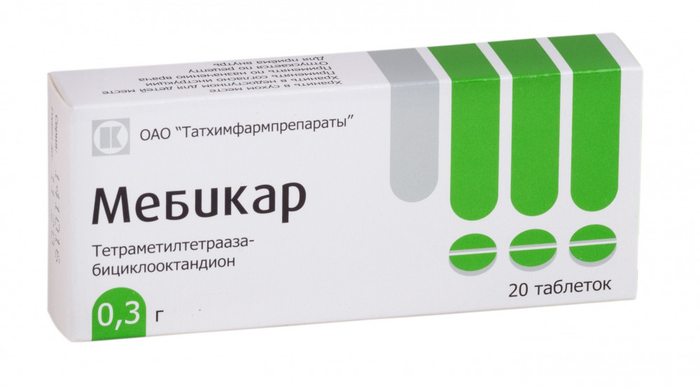Мебикар таблетки 300мг №20   по цене от 419 рублей