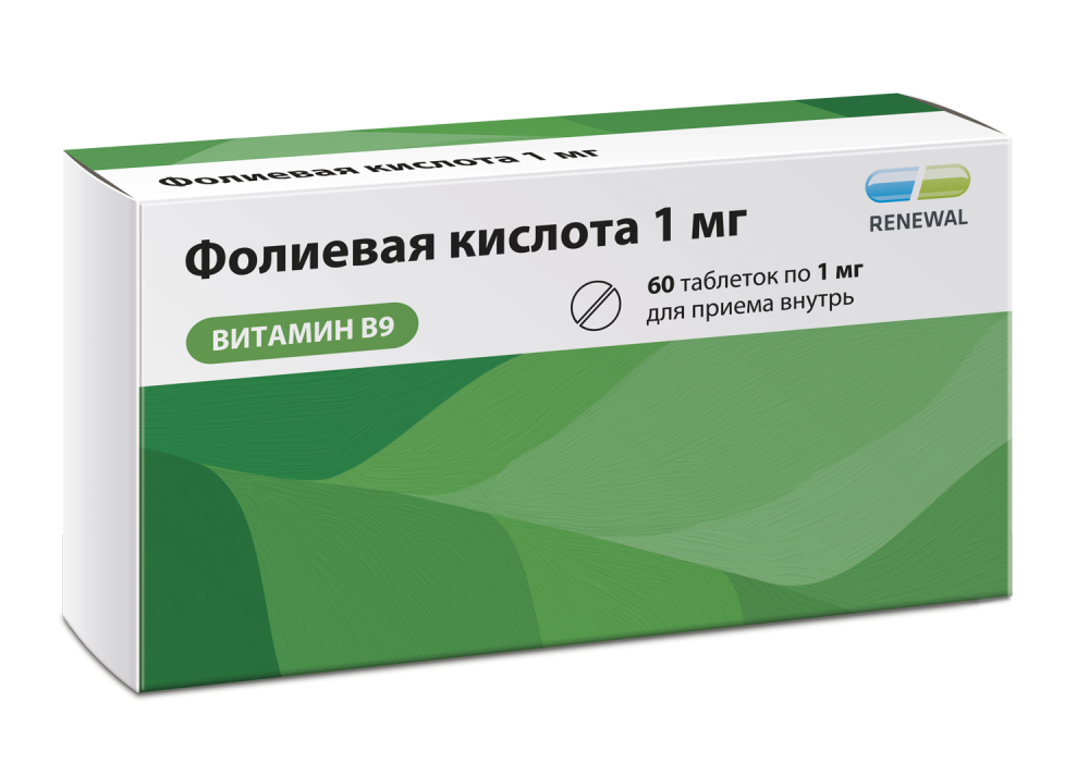 Фолиевая к-та Реневал таблетки 1мг №60 купить в Москве по цене от 67 рублей
