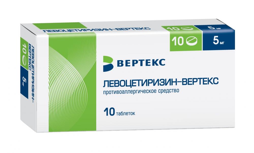 Левоцетиризин таблетки п.о. 5мг №10 Вертекс   по цене от .