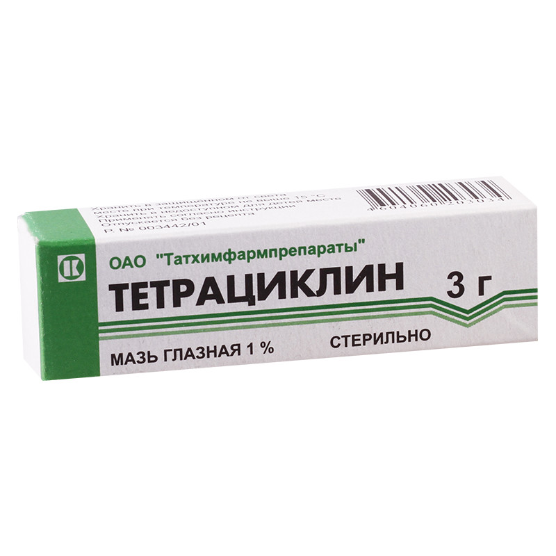 Тетрациклин мазь глазная 1% 3г Татхим   по цене от 50 рублей