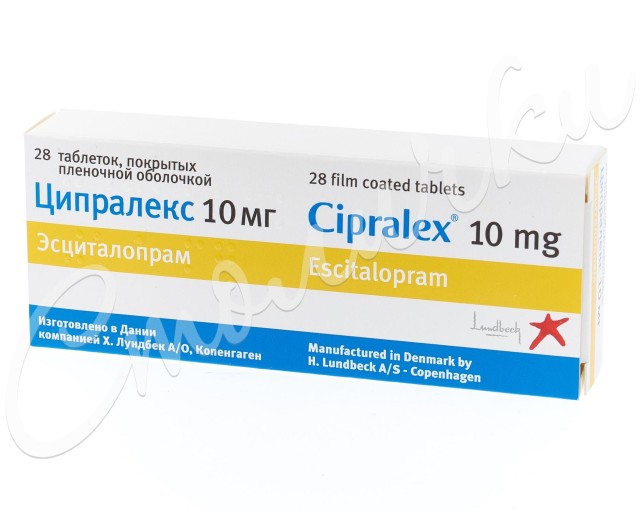 Ципралекс таблетки покрытые оболочкой 10мг №28 купить в Москве по цене от 2797 рублей
