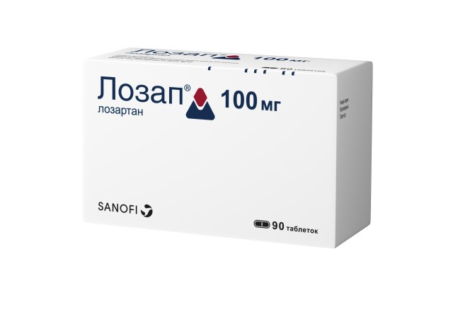 Изображение товара Лозап таблетки покрытые оболочкой 100мг №90 для лечения гипертензии