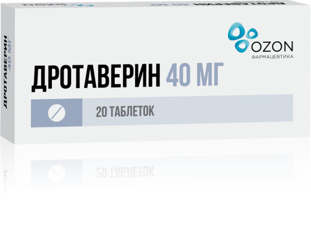 Дротаверин Озон таблетки 40мг №20 купить в Москве по цене от 67.5 рублей