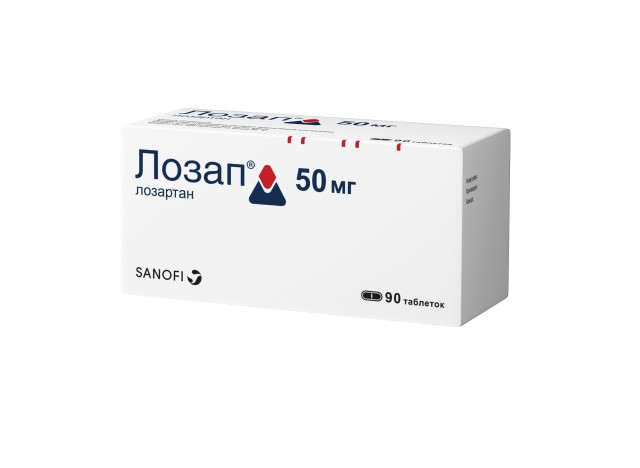 Изображение товара Лозап 50мг таблетки покрытые оболочкой для снижения давления №90