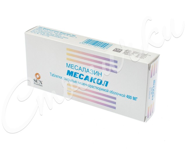 Месакол таблетки покрытые оболочкой 400мг №50 купить в Москве по цене от 697.5 рублей