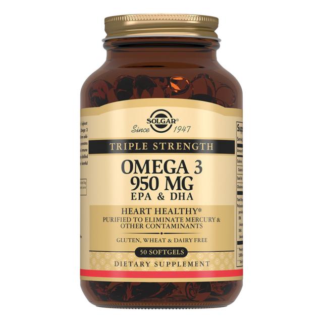 Изображение товара Солгар Тройная Омега 3 950мг ЭПК и ДГК капсулы №50 для сердца и мозга