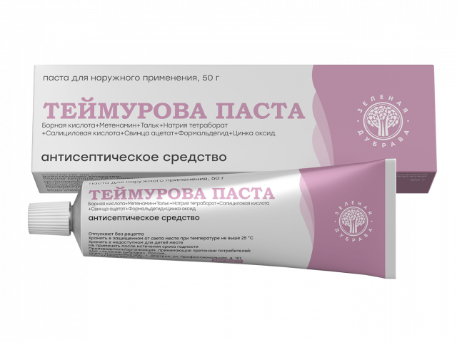Изображение товара Теймурова паста 50г средство против гипергидроза и опрелостей кожи