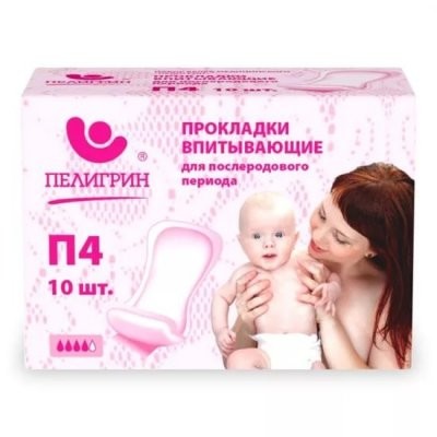 Изображение товара Послеродовые прокладки Пелигрин П4 с суперабсорбент и анатомической формой