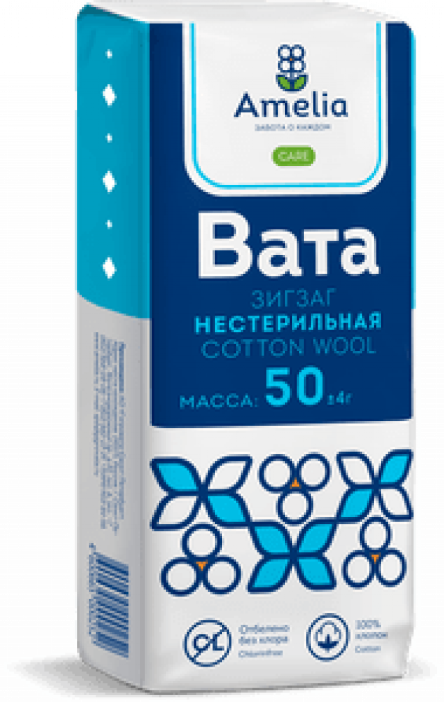 Изображение товара Вата хирург. нестерильная зиг-заг 50г Амелия