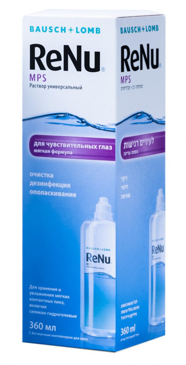 Изображение товара Раствор для контактных линз ReNu MPS 360 мл универсальный для очистки и дезинфекции