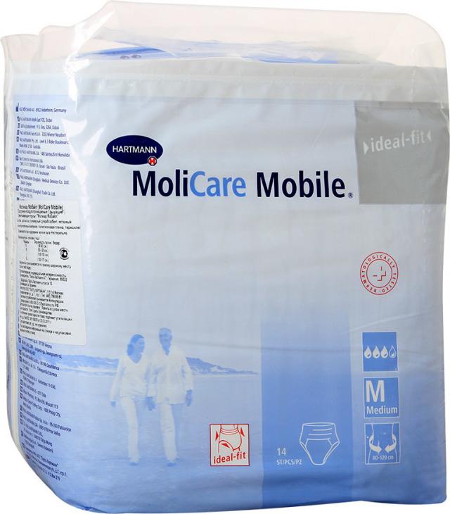 Изображение товара Моликар Мобайл №14 одноразовые впитывающие трусы для взрослых, Германия, 14 шт