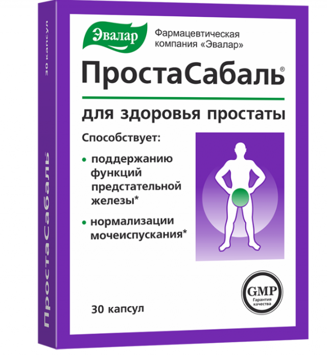 Изображение товара Простасабаль капсулы 200мг для поддержки предстательной железы и мочеиспускания Эвалар 30 капсул