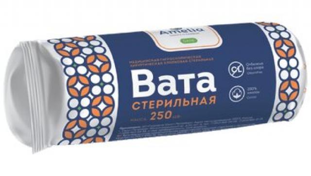 Изображение товара Медицинская стерильная вата 250 г Амелия для перевязочных процедур
