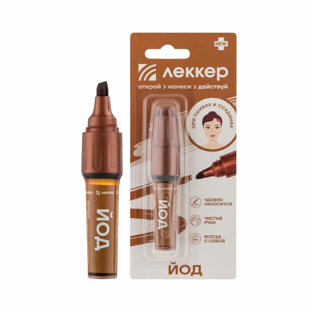 Изображение товара Леккер-йод 5% маркер 5мл для обработки кожных повреждений