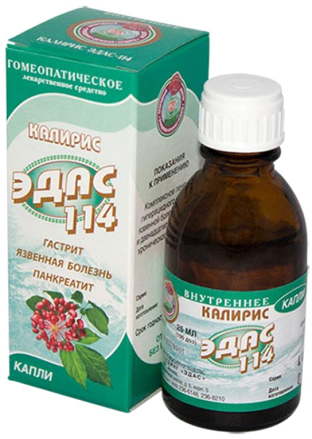 Изображение товара Калирис Эдас-114 гомеопатические капли для лечения гастрита язвы 25мл