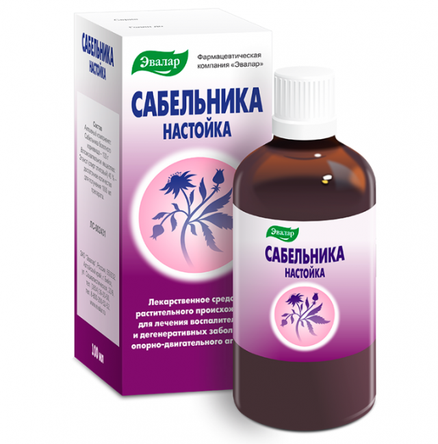 Изображение товара Настойка Сабельника Эвалар 50 мл для суставов и воспалений
