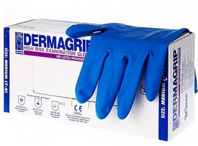 Перчатки не стерильные Dermagrip High Risk Powder Free (S) пара №25 купить в Москве по цене от 1150 рублей