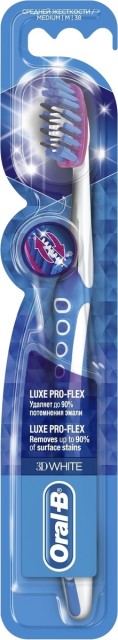 Орал Би зубная щетка 3Д Уайт Люкс Про-Флекс 38 средняя купить в Москве по цене от 268 рублей