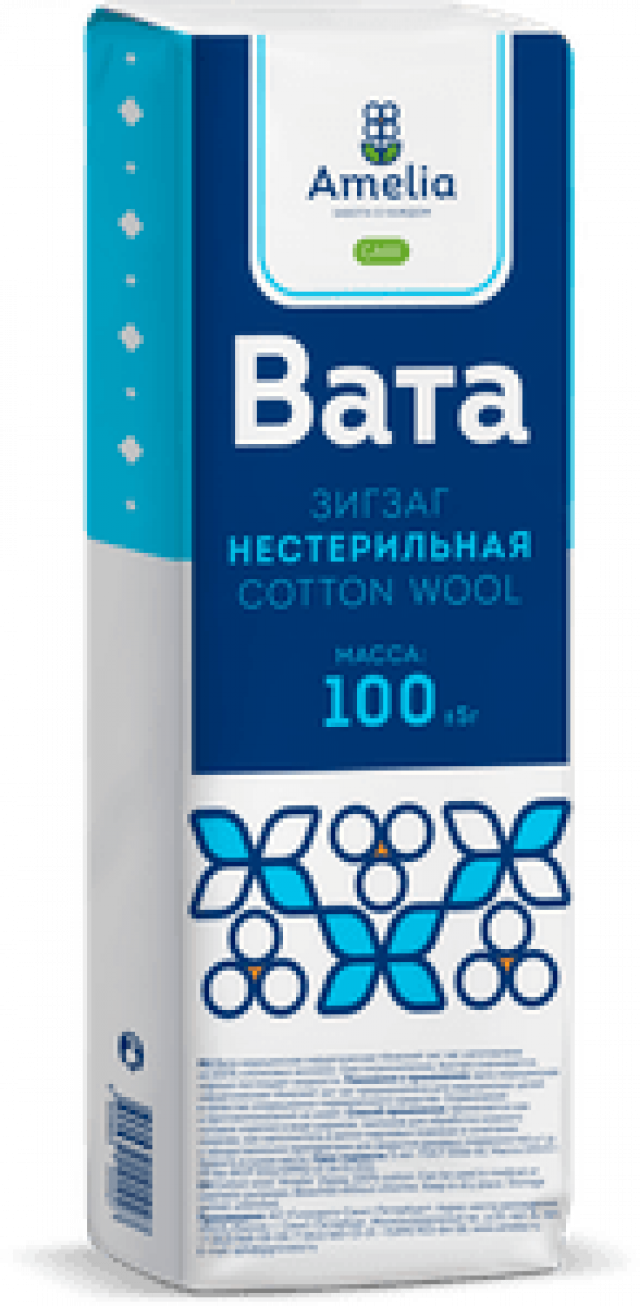 Изображение товара Вата хирург. нестерильная зиг-заг 100г Амелия