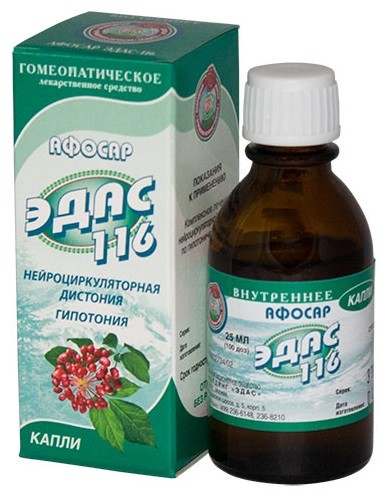 Изображение товара Афосар Эдас-116 гомеопатические капли 25 мл для гипотонии