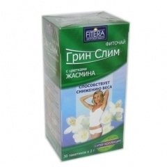 Изображение товара Грин Слим Ти Жасмин фиточай для контроля веса 30 пакетиков по 2 г