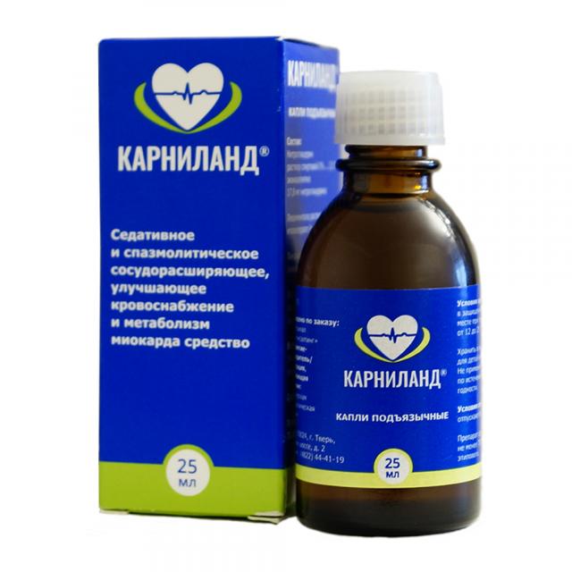 Изображение товара Карниланд капли подъязычные 25мл для лечения стенокардии и сердечных болей