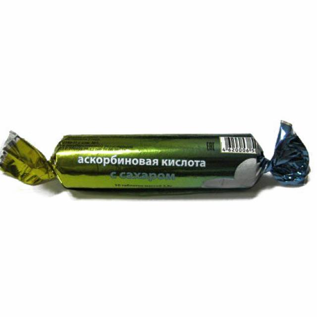 Изображение товара Аскорбиновая к-та ЭКО крутка с сахаром таблетки №10