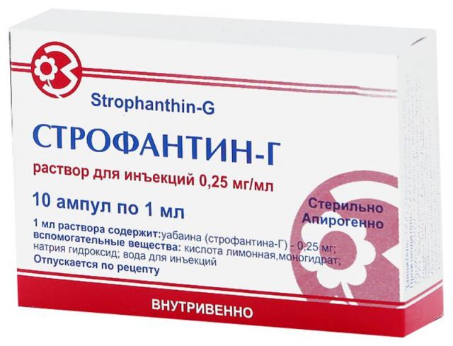 Строфантин-Г раствор для инъекций 0,025% 1мл №10 купить в Москве по цене от 0 рублей