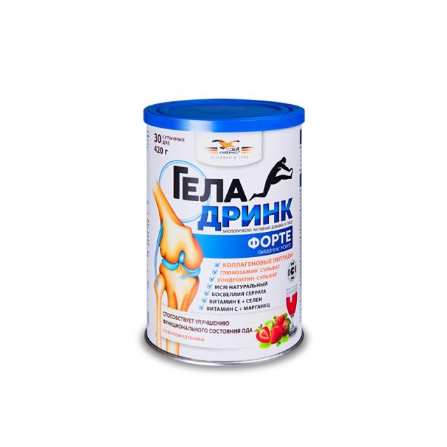 Изображение товара Геладринк Форте Клубника порошок для суставов и позвоночника 420г