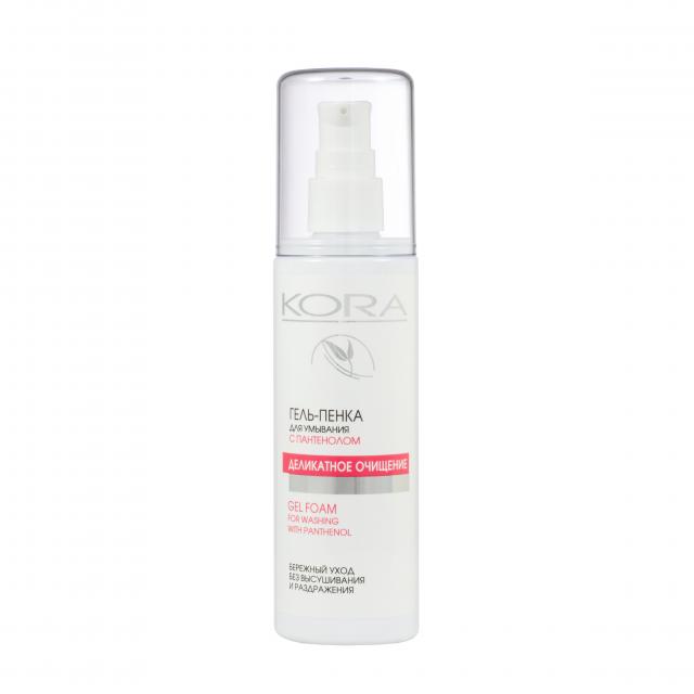 Изображение товара Кора гель-пенка для умывания с пантенолом для всех типов кожи 150мл
