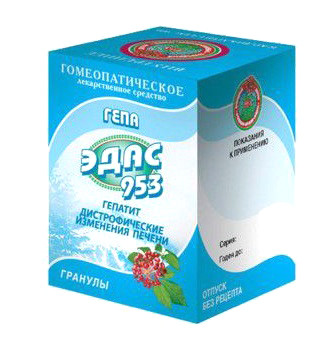Изображение товара Гомеопатические гранулы Гепа Эдас-953 для печени, 20 г