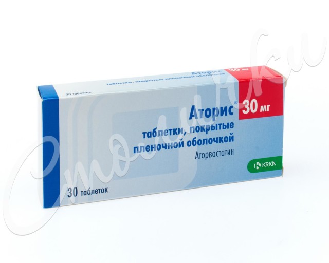 Изображение товара Аторис таблетки 30мг №30 для снижения холестерина и профилактики сердечно-сосудистых заболеваний