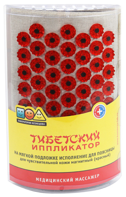 Изображение товара Иппликатор Кузнецова магнит. д/чувств. кожи Красный валик д/поясницы