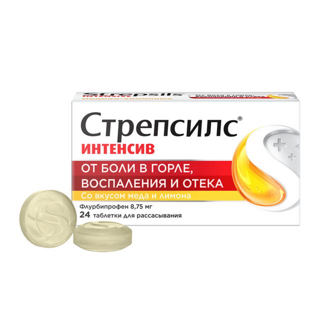 Изображение товара Стрепсилс Интенсив Мед/лимон таблетки для рассасывания №24