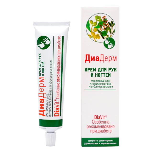 Изображение товара Диадерм крем для рук и ногтей 75мл для диабетиков увлажнение и уход