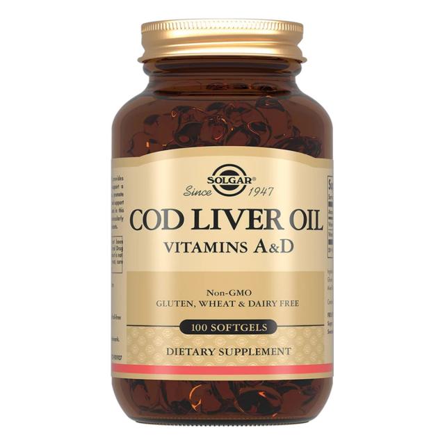 Изображение товара Капсулы Солгар Жир из печени трески 100 шт натуральный источник витаминов