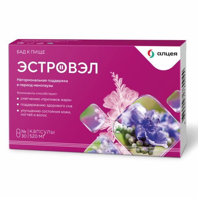 Изображение товара Эстровэл капсулы 520 мг №30 для женщин при климаксе и ПМС