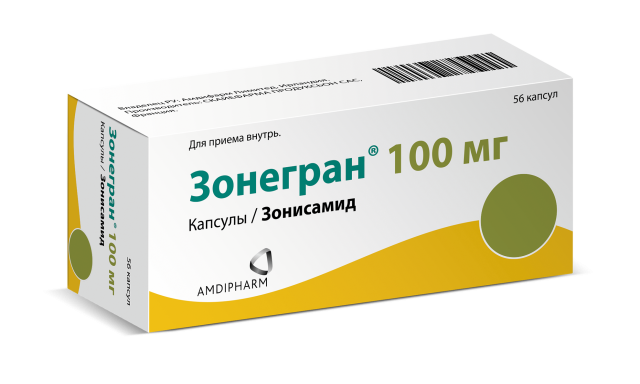 Изображение товара Зонегран капсулы 100мг №56 - противоэпилептическое средство