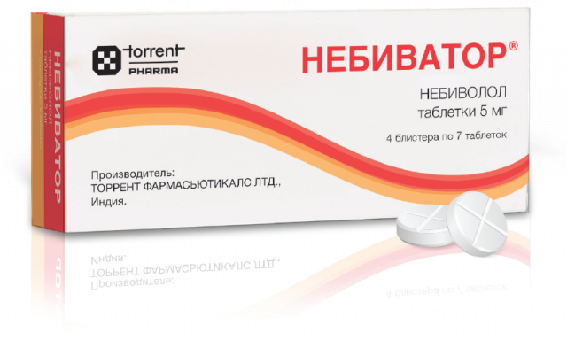 Изображение товара Небиволол 5мг таблетки 28 шт - гипотензивное и антиангинальное средство для сердца