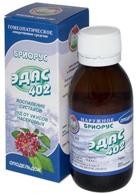 Изображение товара Бриорус Эдас-402 гомеопатический оподельдок 100 мл для лечения суставов и кожных зудов