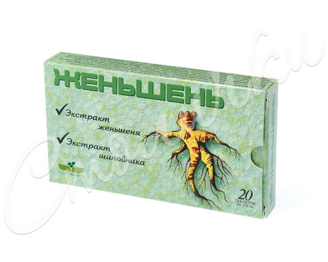 Изображение товара Женьшень таблетки №20 - натуральное средство для повышения тонуса и борьбы с усталостью