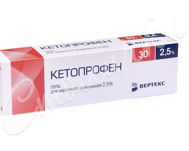 Кетопрофен гель 2,5% 30г купить в Москве по цене от 160 рублей