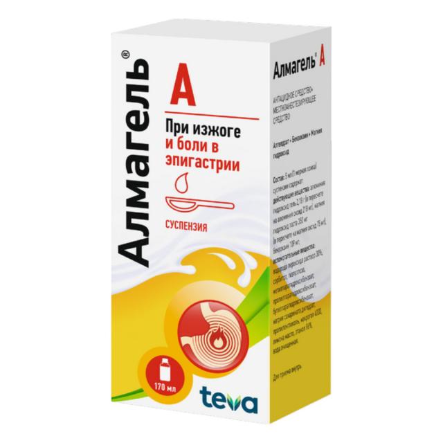 Изображение товара Алмагель А суспензия внутрь 170мл