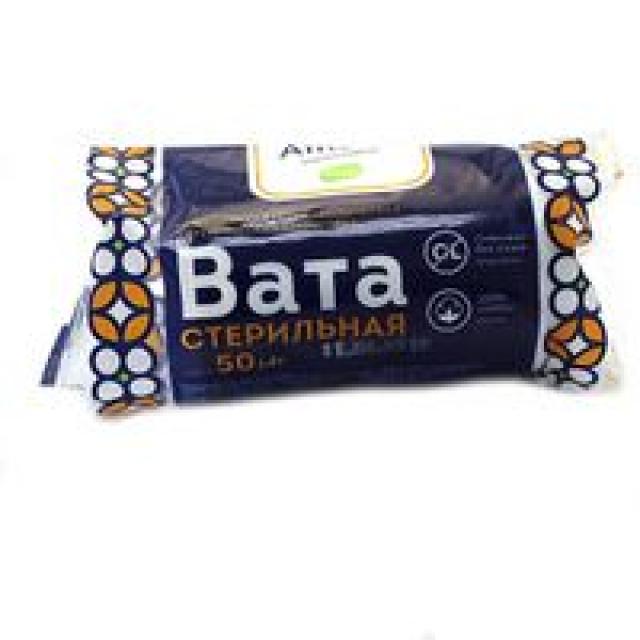 Изображение товара Медицинская стерильная вата 50 г Амелия для хирургии и перевязок