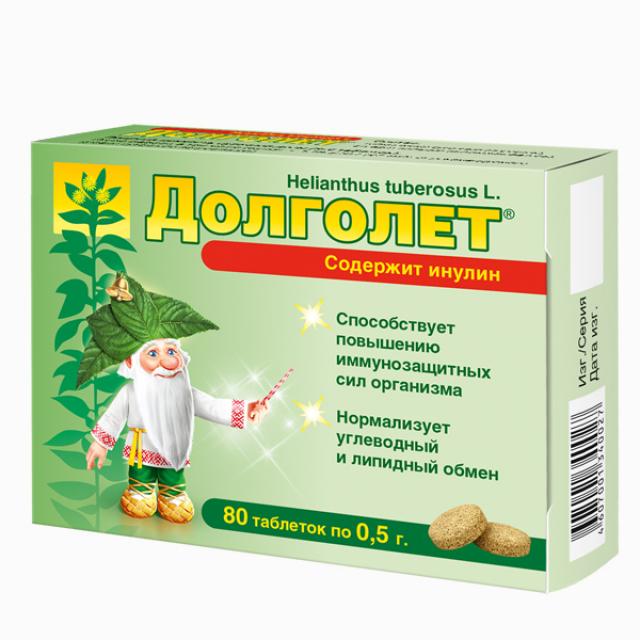Изображение товара Долголет таблетки 500мг №80